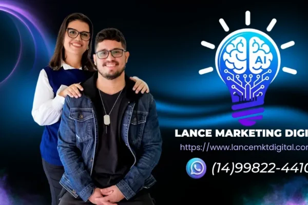 Bruno e Dany, especialistas em marketing digital e IA para pequenas empresas e prestadores de serviços da Lance Marketing - São Paulo