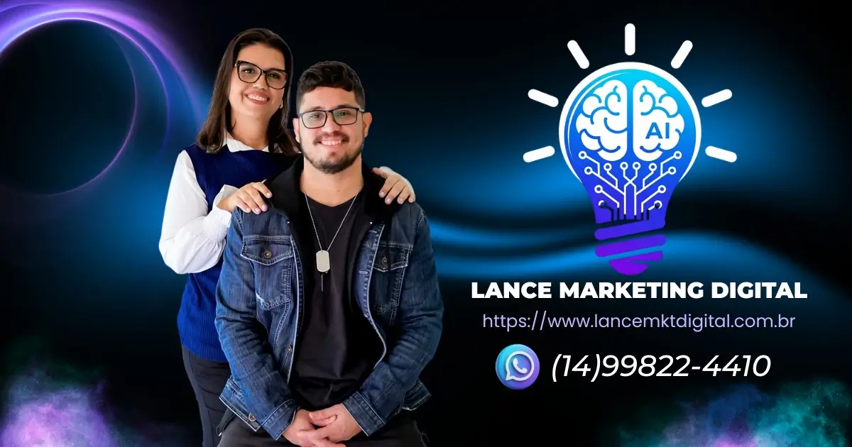 Bruno e Dany, especialistas em marketing digital e IA para pequenas empresas e prestadores de serviços da Lance Marketing - São Paulo